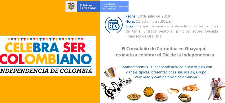 Consulado de Colombia en Guayaquil celebrará el Día de la Independencia el 20 de julio de 2019
