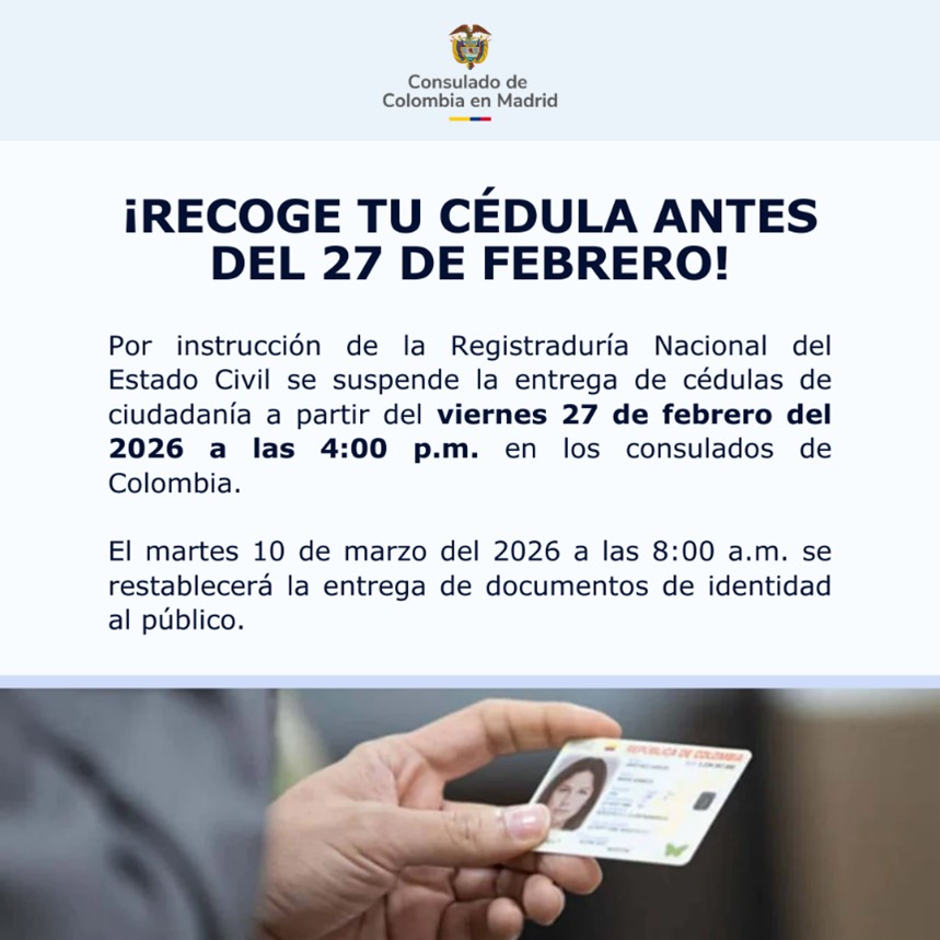 Suspensión entrega cédulas en Madrid