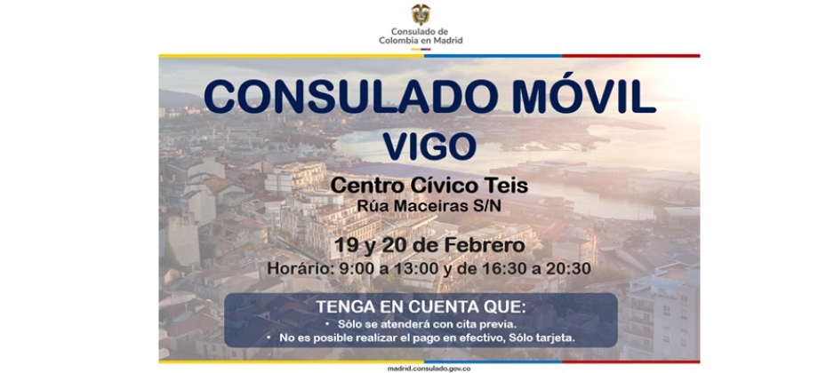Consulado Móvil se realiza en Vigo el 19 y 20 de febrero de 2025 