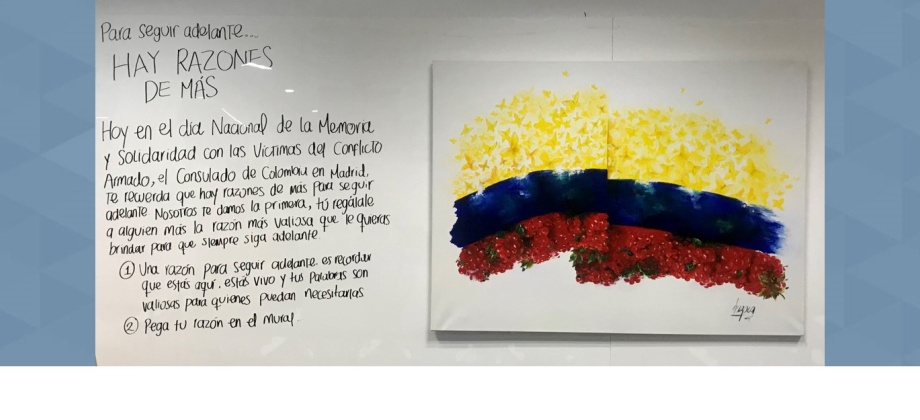 El Consulado de Colombia en Madrid invita a la actividad “Para seguir adelante, hay razones de más”, en el marco de la conmemoración del 9 de abril ‘Día Nacional de la Memoria y Solidaridad con las Víctimas’