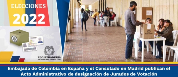 La Embajada de Colombia en España y el Consulado en Madrid publican el Acto Administrativo de designación de Jurados 